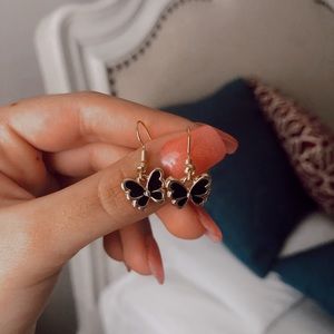 Black Butterfly Earrings